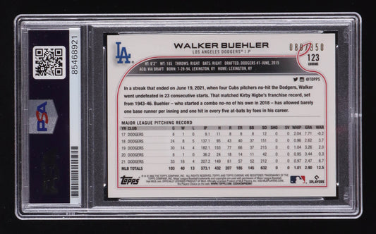 Walker Buehler Signed 2022 Topps Chrome Magenta Speckle #123 #88/350 (PSA) Serially Numbered #88 / 350 - Price Is Right Miami