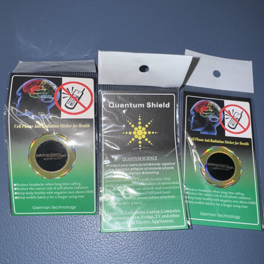 6 Pack Quantum Shield Radiation Protection Stickers for cell phones tablets reduce EMF exposure with German technology