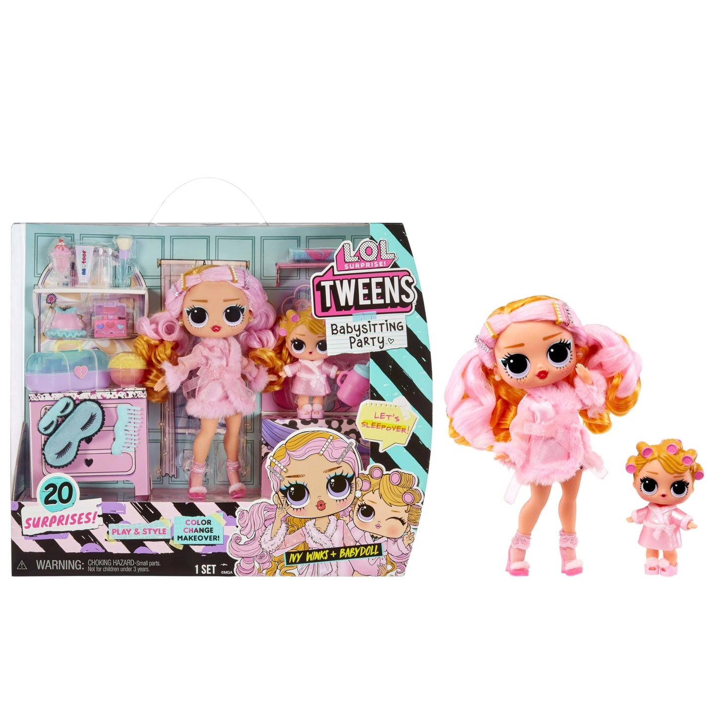 LOL Surprise Tweens Babysitting Party Ivy Winks and Babydoll set, 6-pack