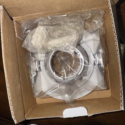 MISHKI M-4100-WH white adjustable gimbal recessed lighting trim in packaging with mounting hardware visible