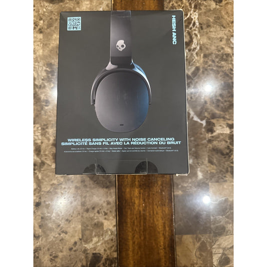 Skullcandy Hesh ANC Over-Ear Headphones box showing wireless noise cancelling and product branding on black packaging