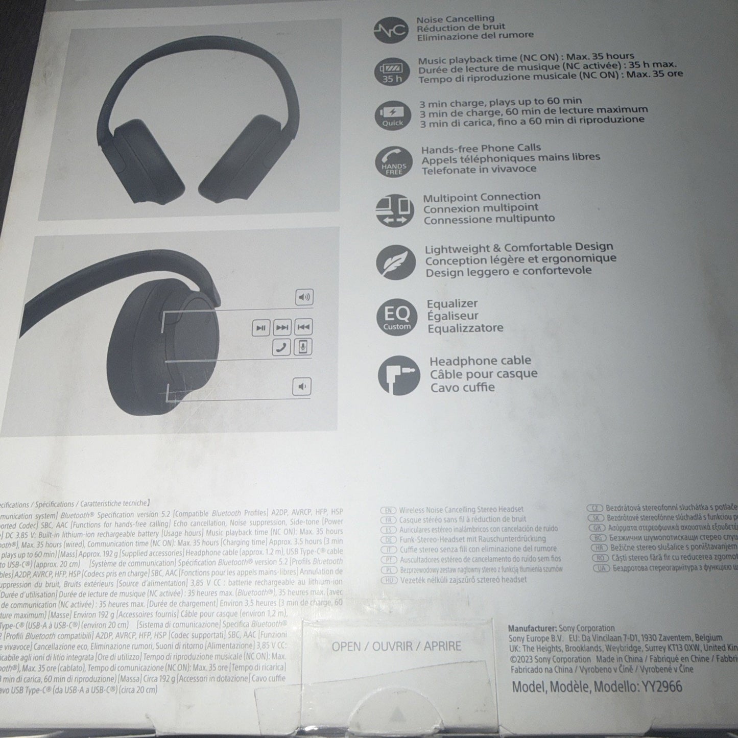 Sony WH-CH720N Wireless Noise Canceling Over-Ear Headphones — Black (Open Box)