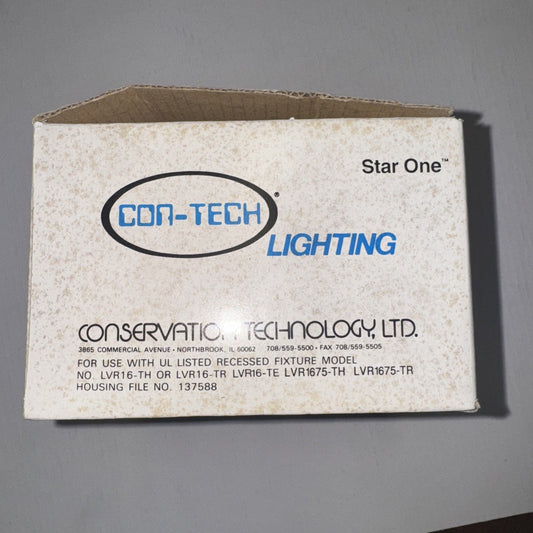 Con-Tech Lighting CTR1625 Adjust Pin Spot Low Volt Recessed Housing box showing brand and product details
