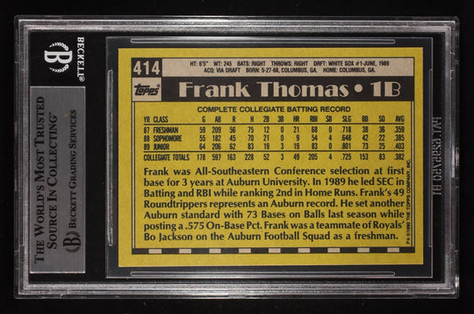 Frank Thomas Signed 1990 Topps RC 414 Rookie Autograph Card - Price Is Right Miami
