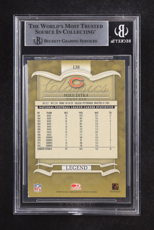 Mike Ditka Signed 2003 Donruss Classics Card HOF 88 Inscription Beckett Auth - Price Is Right Miami