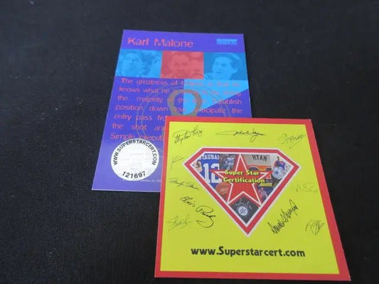 1996-97 SKYBOX KARL MALONE AUTOGRAPH COA - Price Is Right Miami