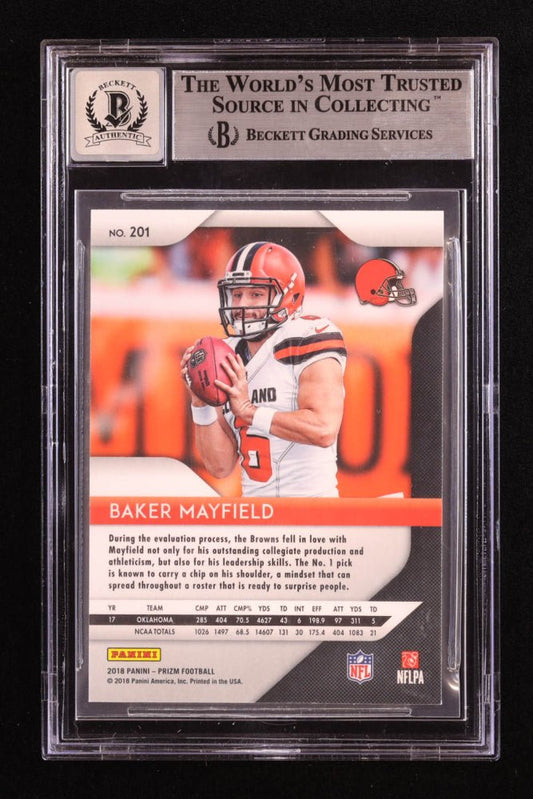Baker Mayfield Signed 2018 Panini Prizm #201 RC (BGS | Autograph Grade 10) - Price Is Right Miami