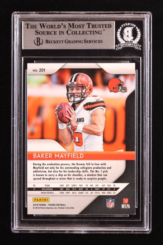 Baker Mayfield Signed 2018 Panini Prizm #201 RC (BGS) Rookie Card - Price Is Right Miami