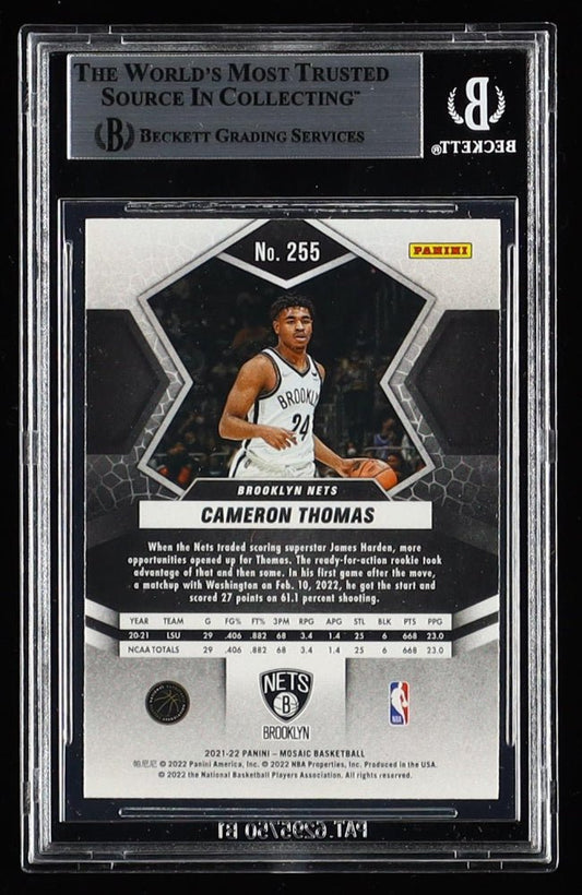Cameron Thomas Signed 2021-22 Panini Mosaic #255 NP RC (BGS) - Price Is Right Miami