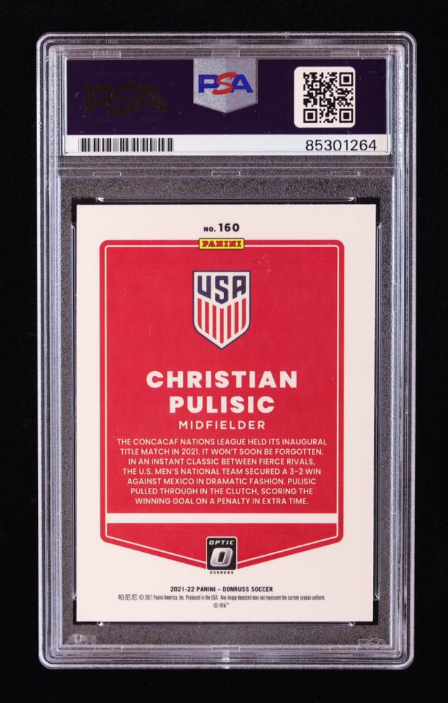 Christian Pulisic Signed 2021-22 Donruss Optic #160 (PSA), Sports Card