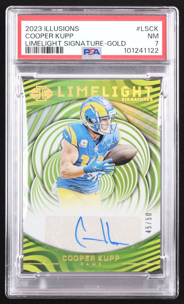 Cooper Kupp 2023 Panini Illusions Limelight Signatures Gold #6 #45/50 (PSA 7) Serially Numbered #45 / 50, Sports Card...