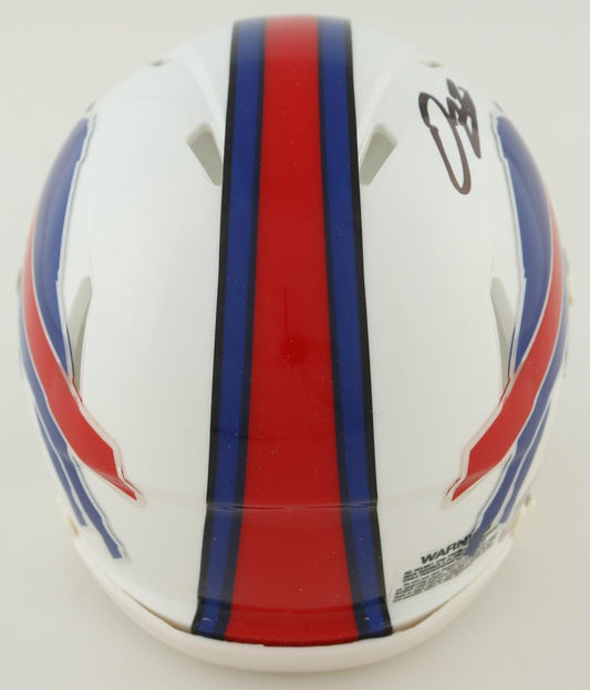 Damien Harris Signed Bills Speed Mini Helmet (Beckett) - Price Is Right Miami