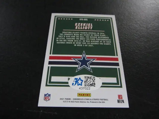 Ezekiel Elliott Signed Trading Card NFL Panini FSG COA - Price Is Right Miami