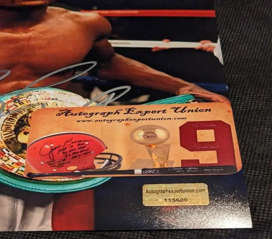 Floyd Mayweather autographed 8x10 photo with COA 115600 Champion Belt - Price Is Right Miami