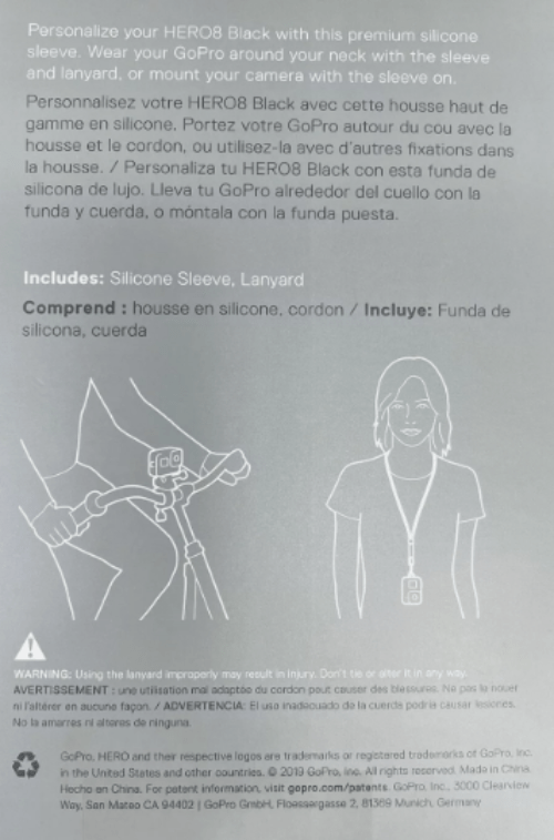 GOPRO SLEEVE + LANYARD HERO 8 (NEW IN BOX) Black - Price Is Right Miami