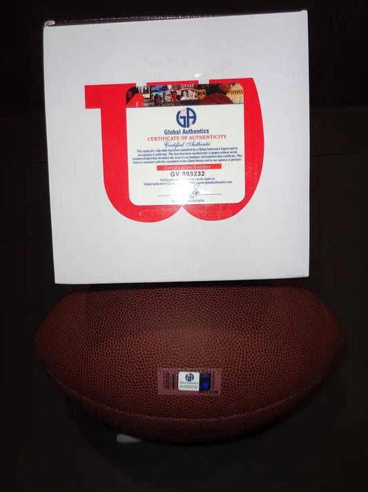 Khalil Mack Los Angeles Chargers Autographed Wilson Football with GA coa - Price Is Right Miami