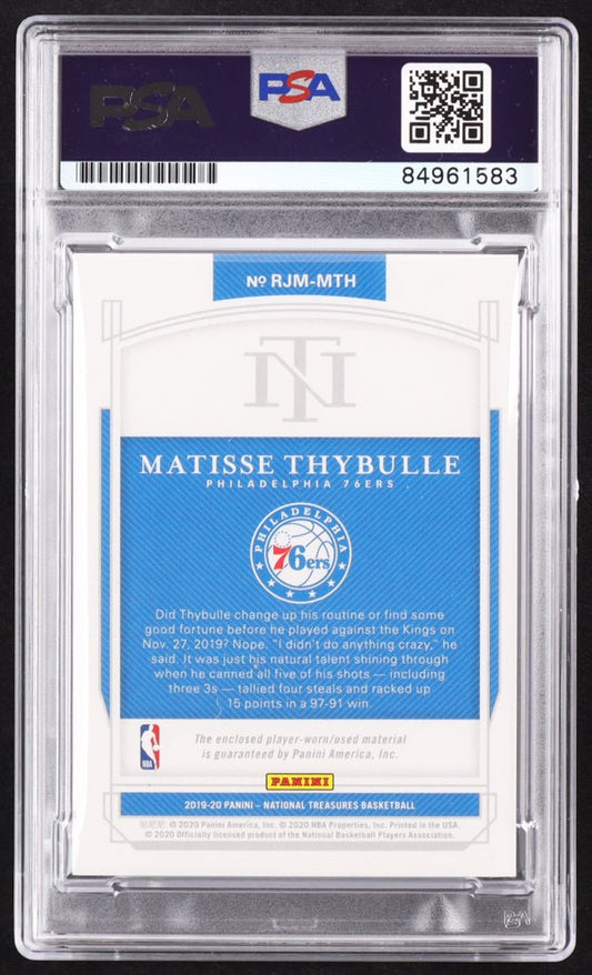 Matisse Thybulle Signed 2019-20 Panini National Treasures Rookie Jumbo Materials #25 RC #56/99 (PSA | Autograph Graded PSA 10) Rookie Card / Serially Numbered #56 / 99 - Price Is Right Miami