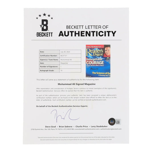 Muhammad Ali Signed 2001 Reader's Digest Book (Beckett | Autograph Graded 10) - Price Is Right Miami
