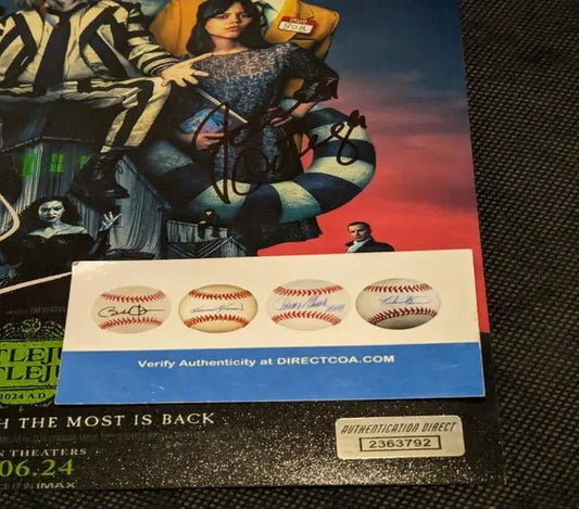 Multi Beetlejuice Autographs -8x10 photo - Jenna Ortega, Michael Keaton & Winona Rider with coa - Price Is Right Miami