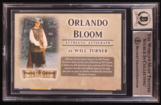 Orlando Bloom Signed "Pirates of the Caribbean" Custom Trading Card (BGS | Auto 10) Beckett Witnessed - Price Is Right Miami