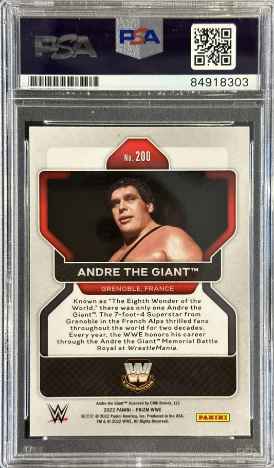Robin Roussimoff Signed 2022 Panini Prizm WWE Andre the Giant #200 Inscribed "8th Wonder of the World" (PSA) - Price Is Right Miami