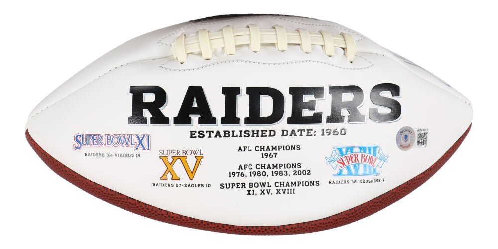 Shane Lechler Signed Raiders Logo Football (Beckett), Autographed Ball (view 2)