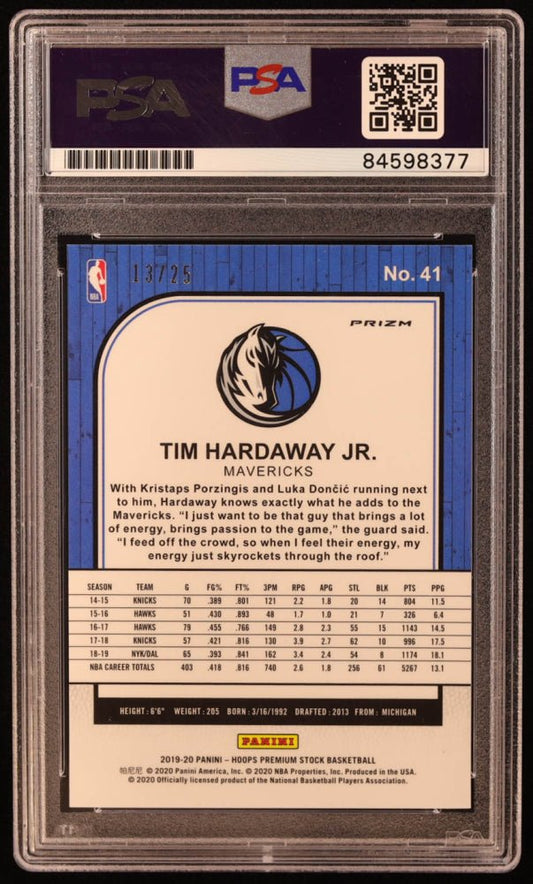 Tim Hardaway Jr. Signed 2019-20 Hoops Premium Stock Prizms Pink Flash #41 #13/25 (PSA) - Price Is Right Miami