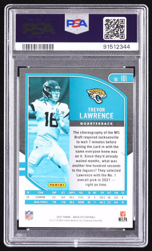 Trevor Lawrence Signed 2021 Absolute #101 RC (PSA 9) Rookie Card - Price Is Right Miami