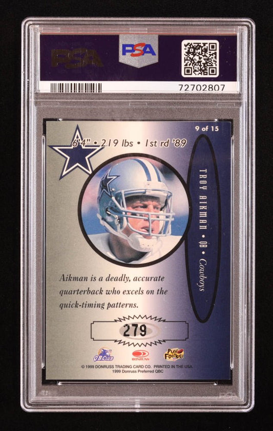 Troy Aikman 1999 Donruss Preferred QBC Autographs #9 (PSA 7 | Autograph Graded PSA 9) - Price Is Right Miami