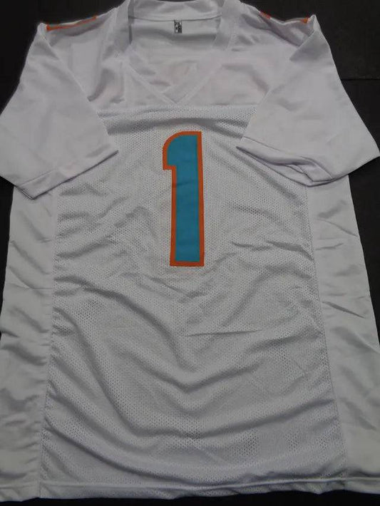 Tua Tagovailoa Miami Dolphins Autographed Custom Football Jersey GA coa - Price Is Right Miami