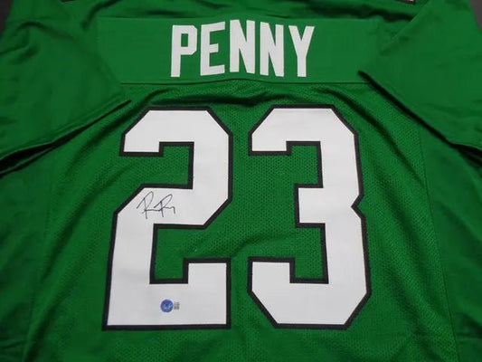Rashaad Penny Philadelphia Eagles Autographed Custom Football Jersey Beckett Hologram - Price Is Right Miami
