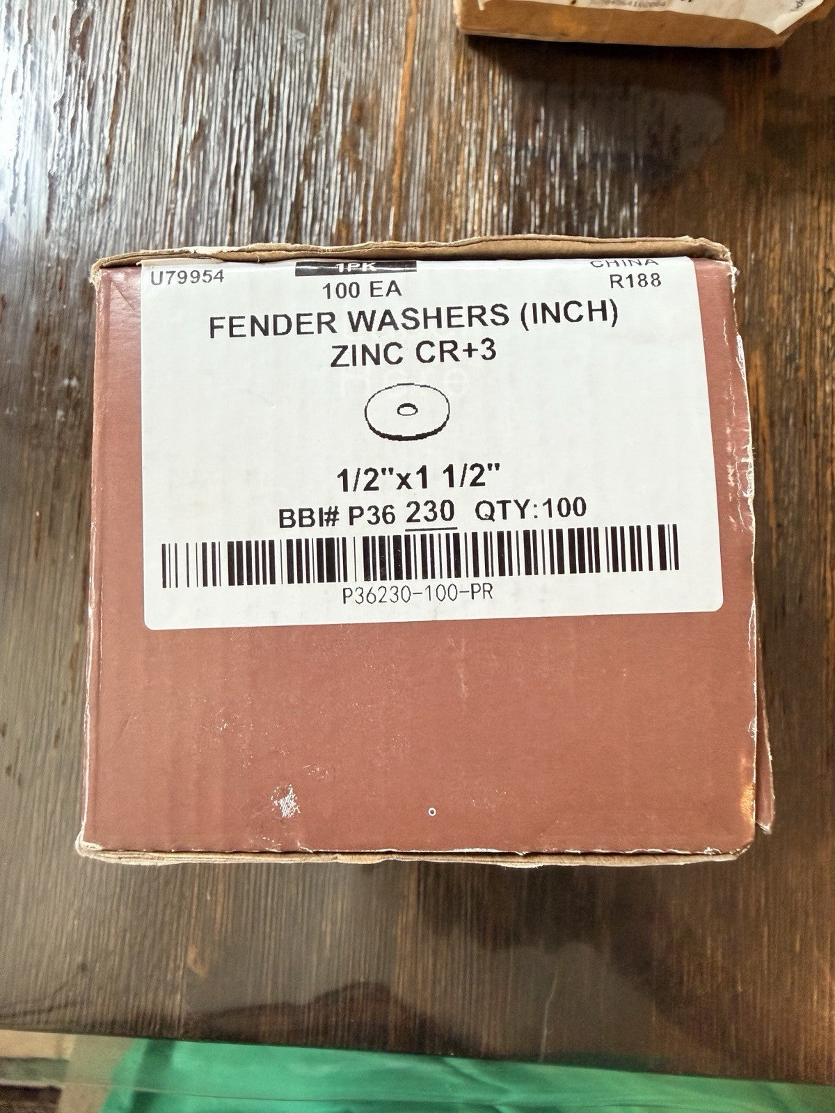 Brighton-Best P36230 Fender Washers 1/2" x 1-1/2" Zinc Plated (100-Pack)