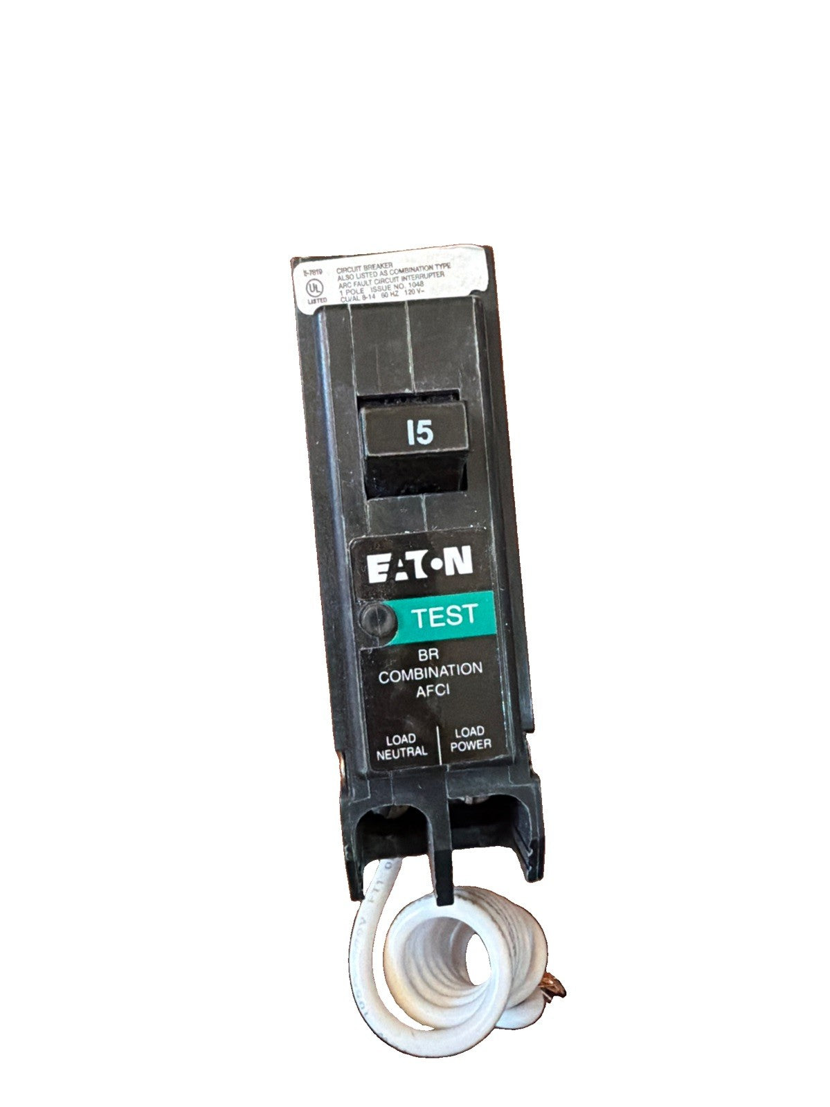 Eaton BRN115AF 15A 1-Pole 120/240V 10kAIC Combination AFCI Circuit Breaker