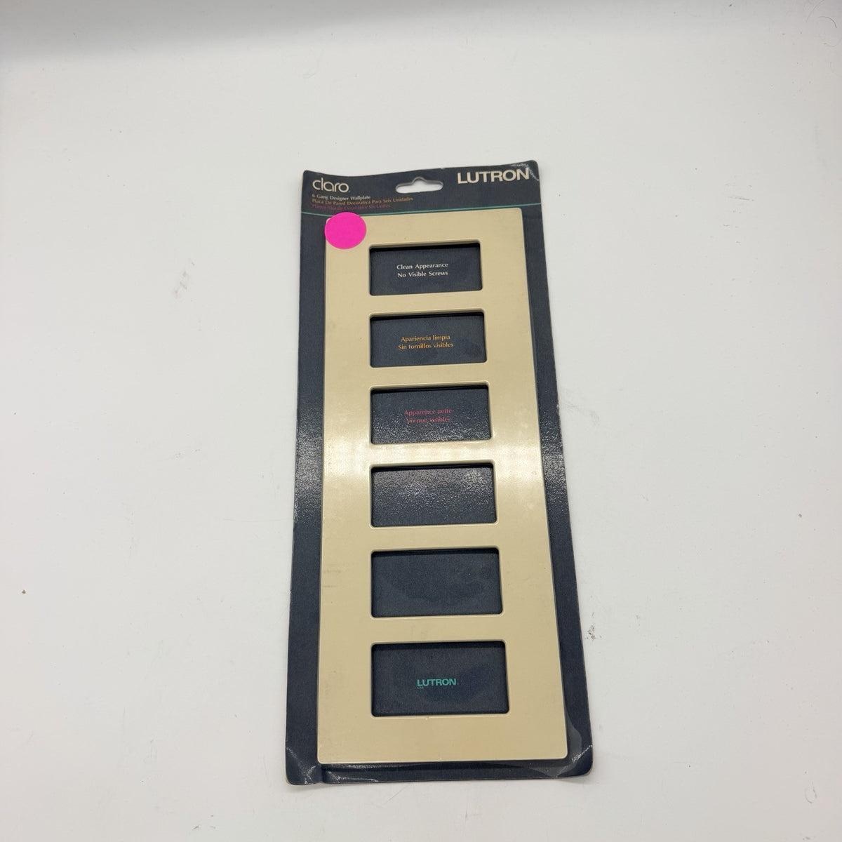Lutron Claro CW-6-IV 6-Gang Screwless Decorator Wallplate Ivory