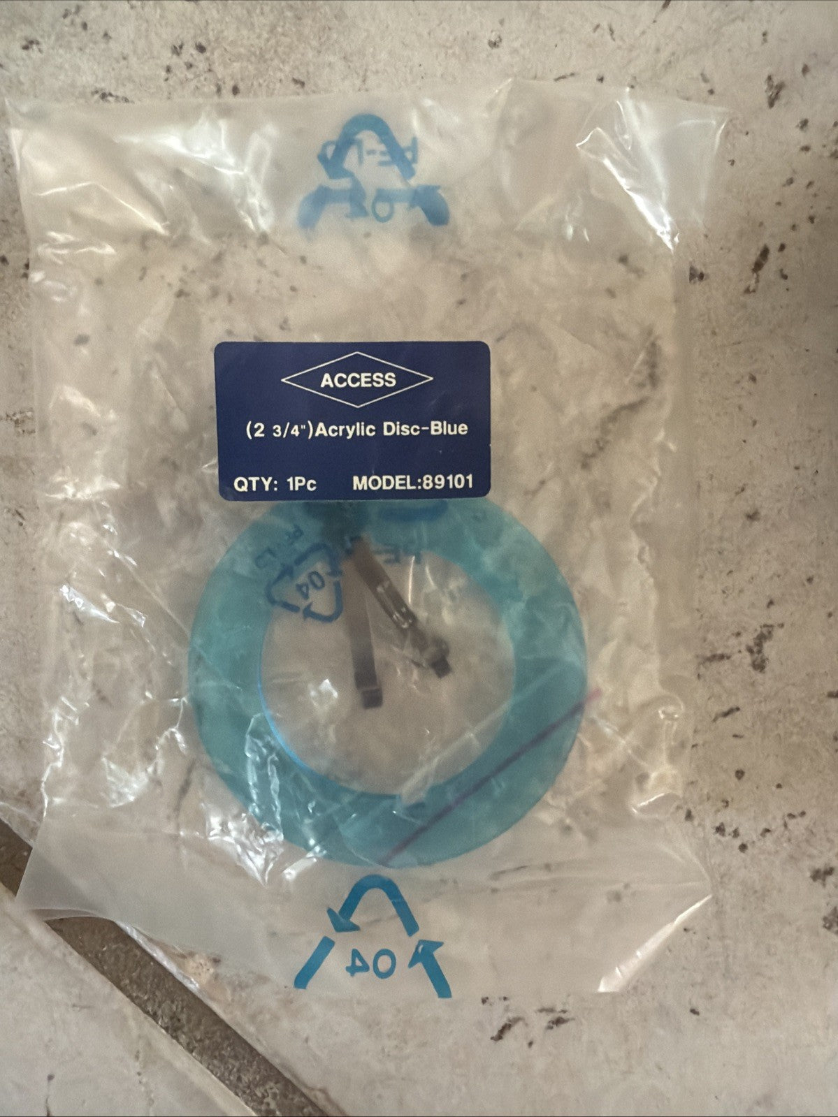 Lot of 3 Access Lighting 89101 2-3/4" Blue Acrylic Disc Shades