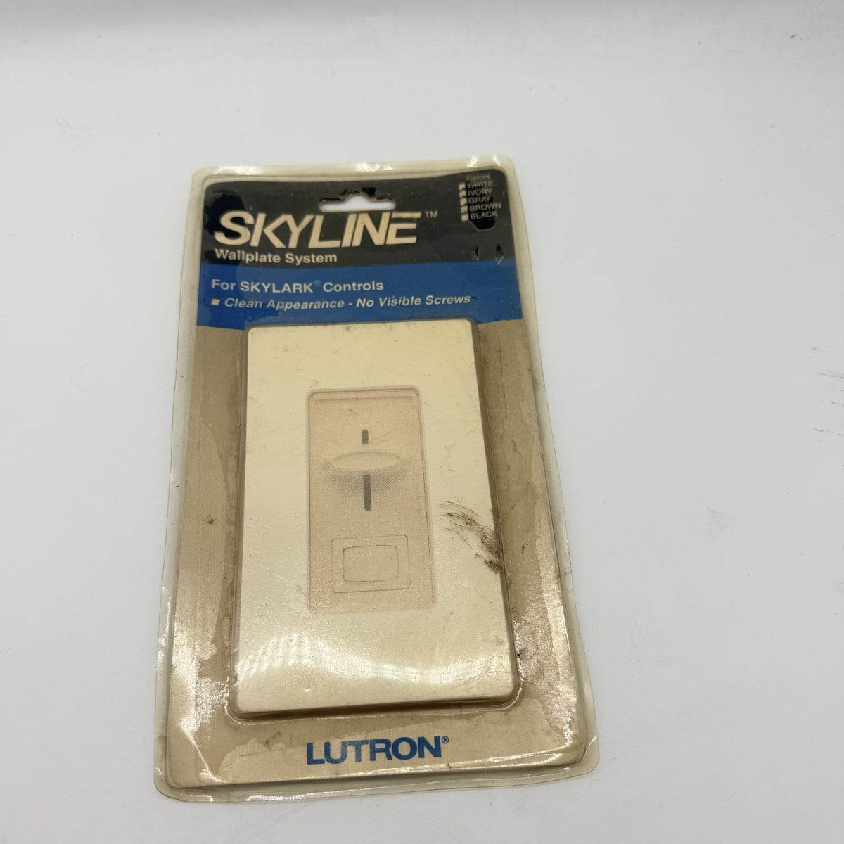 Vintage Lutron Skyline SW-1-WH 1-Gang Snap-On Wallplate White for Skylark