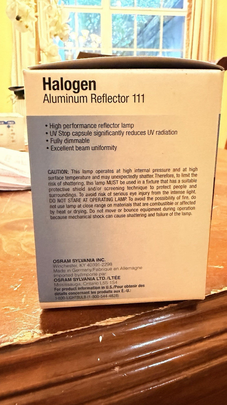 Sylvania 50AR111/8/SP 50W 12V 8 Degree Spot AR111 Halogen G53 Bulb 55104 - New Old Stock