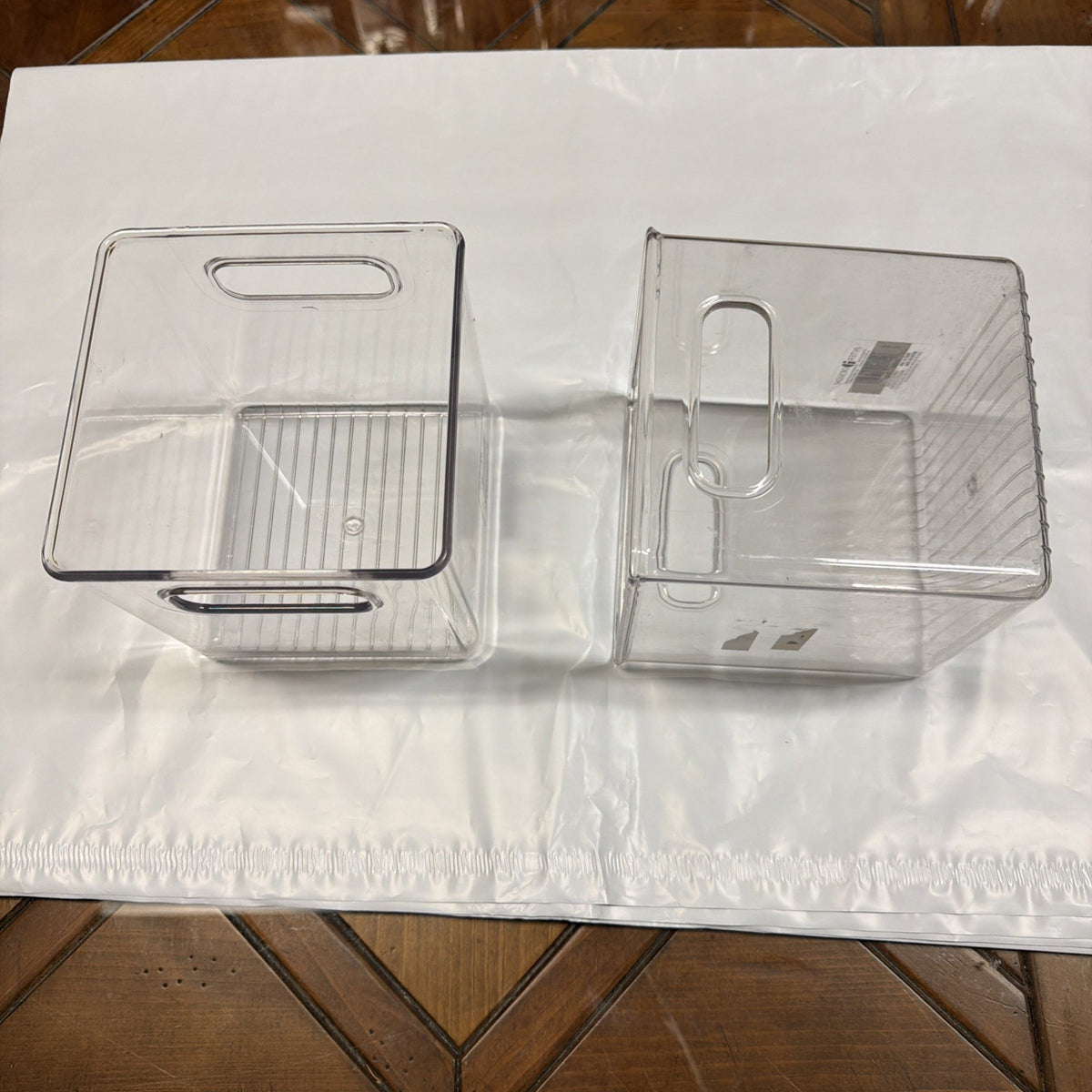iDesign BPA-Free Plastic Deep Kitchen Storage Bin with Handles 6" Clear (2-Pack) 71530