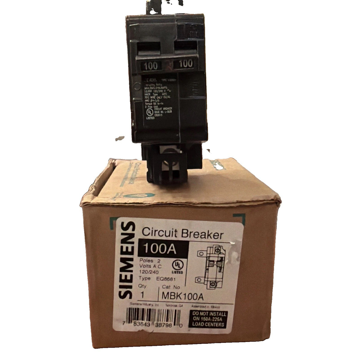 Siemens MBK100A 100A 2-Pole Main Breaker Conversion Kit Black