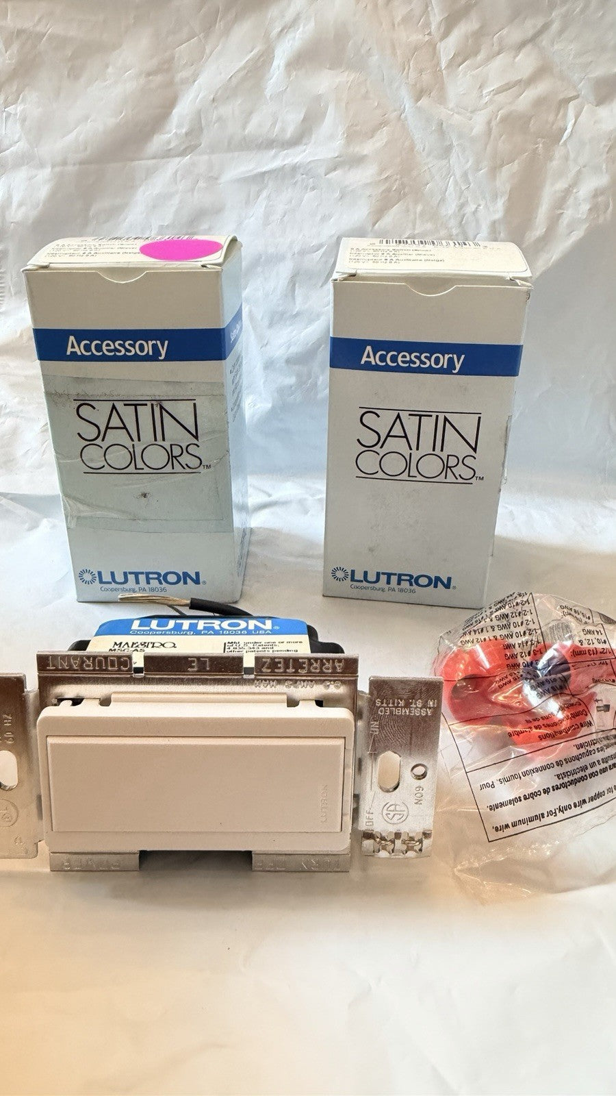 Lot of 2 Lutron Maestro MSC-AS-SW Accessory Switch Snow Satin Colors 8A 120V