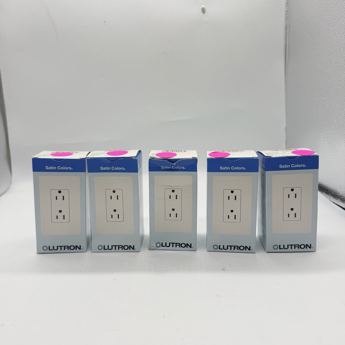 Lot of 5 Lutron Satin Colors SCR-15-MN 15A Duplex Receptacles Midnight Black