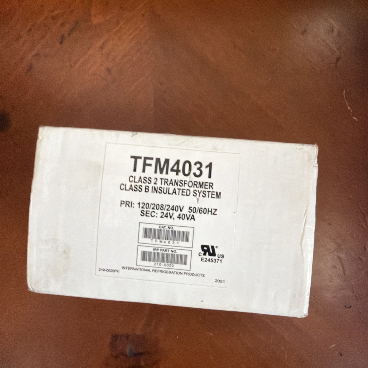IRP TFM4031 HVAC Class 2 Control Transformer 120/208/240V to 24V 40VA