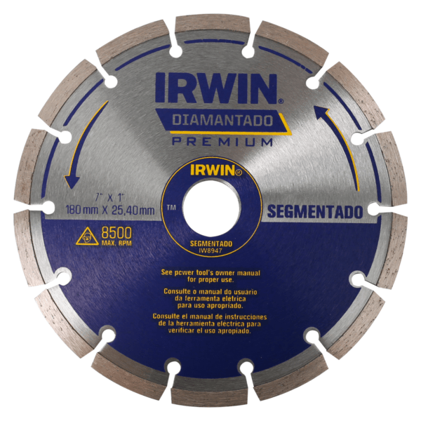 Diamond IRWIN 7" x 1" 180 mm x 25.4 mm Saw Blade, Tool