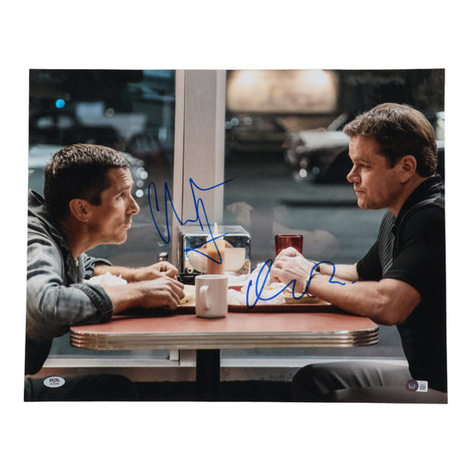 Christian Bale & Matt Damon Signed "Ford v Ferrari" 16x20 Photo (Beckett) - Price Is Right Miami