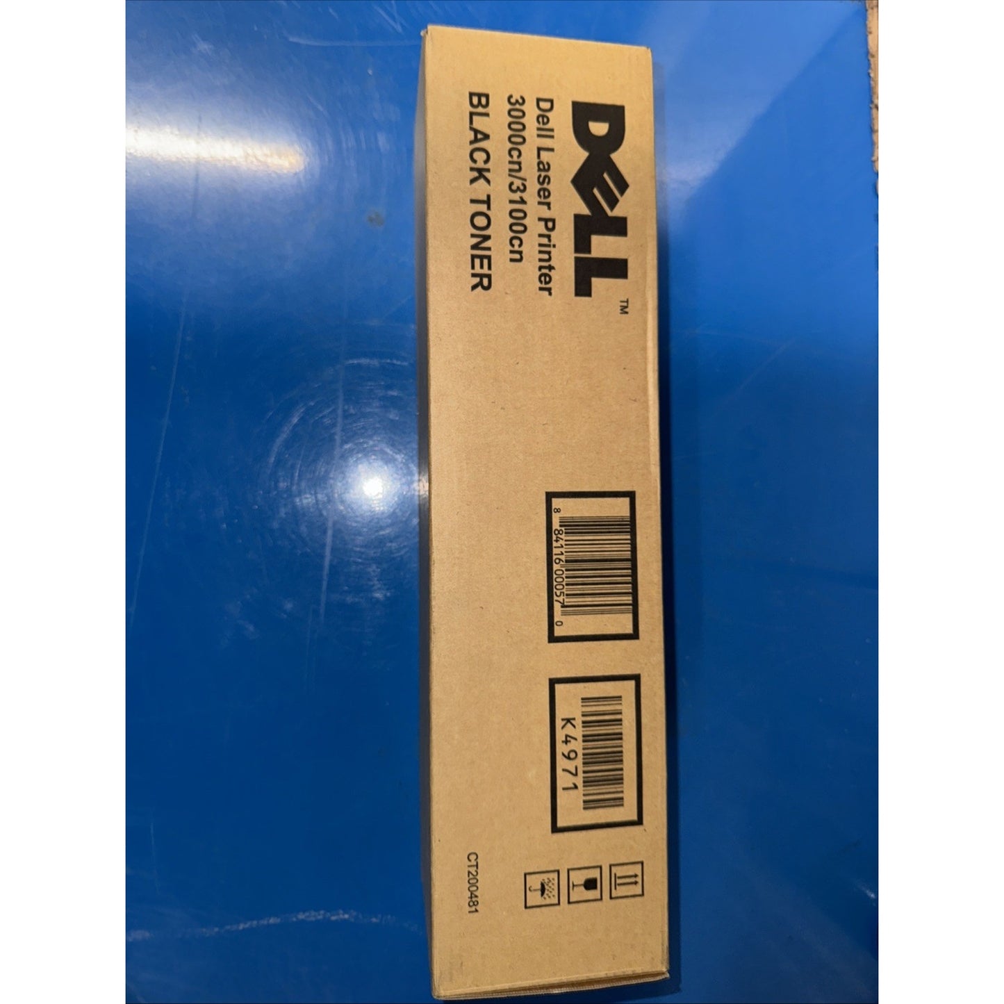 Dell K4971 black toner cartridge box for laser printers 3000cn and 3100cn in cardboard packaging