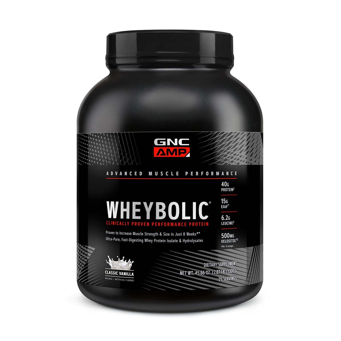 GNC AMP Wheybolic Protein Powder, Classic Vanilla, 3.78 Lb