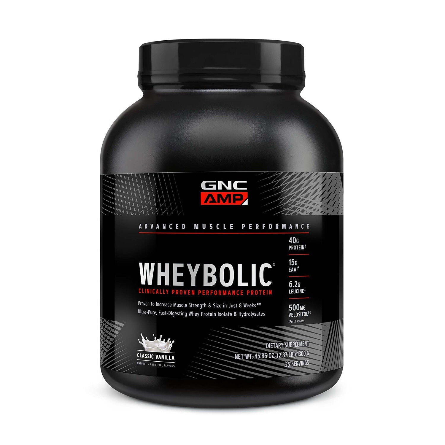 GNC AMP Wheybolic Protein Powder, Classic Vanilla, 3.78 Lb