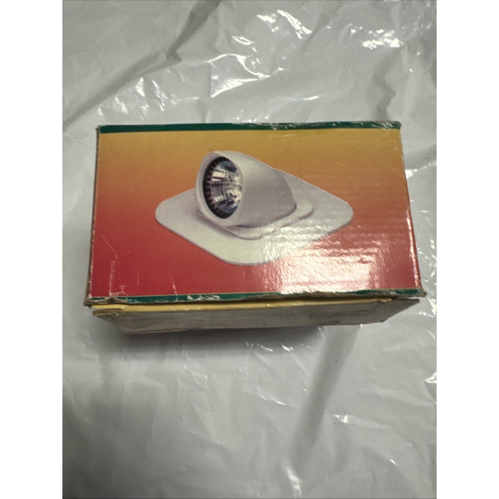 ND-303 low voltage halogen recessed light fixture box showing angled white housing for MR16 bulb up to 50 watts