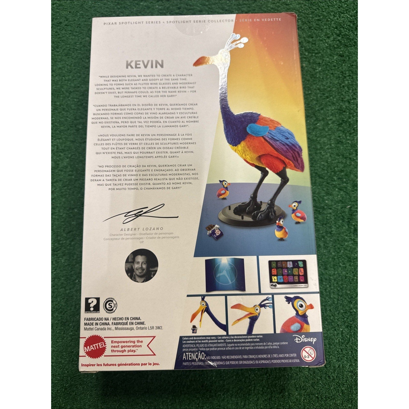 Pixar Featured Favorites 11.2 inch Kevin figure with colorful feathers and four small baby bird figures on display base