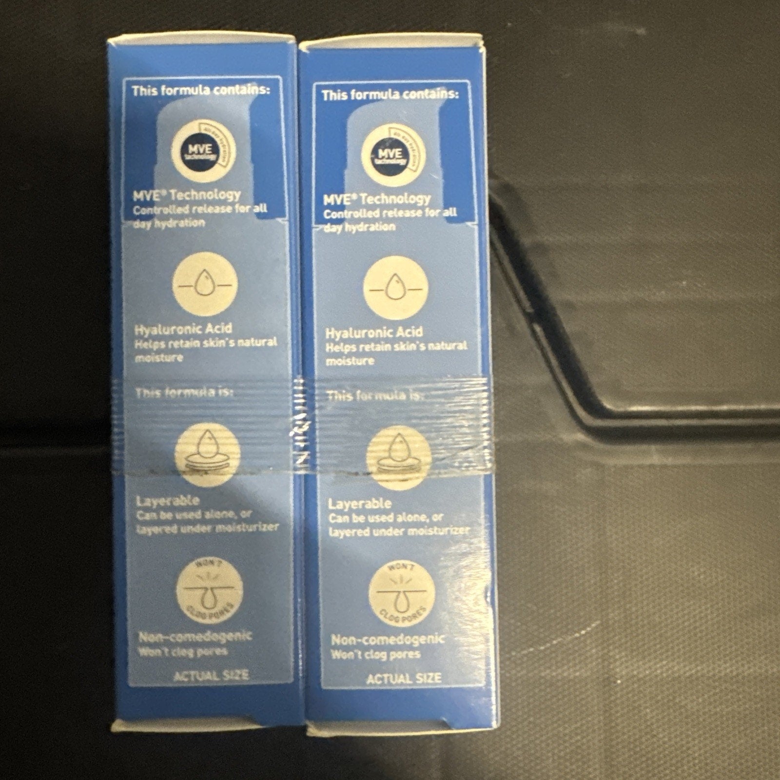 CeraVe Hydrating Hyaluronic Acid Face Serum 1 oz lot of 2 showing product features and packaging side panels